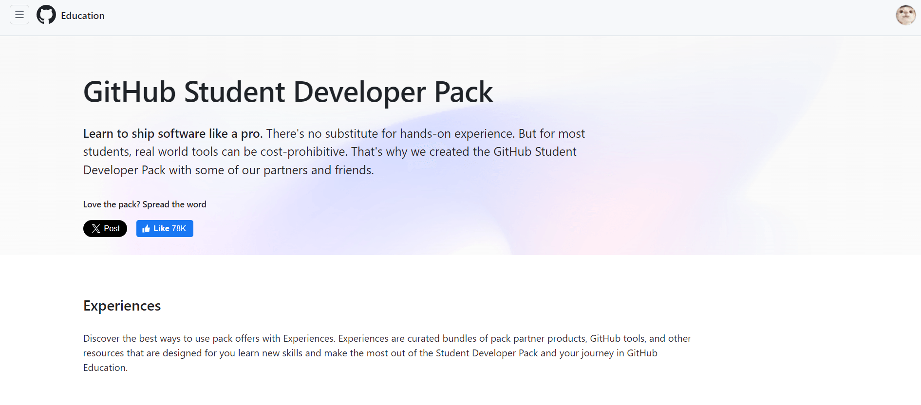 Screenshot: GitHub Student Pack and Namecheap domain setup